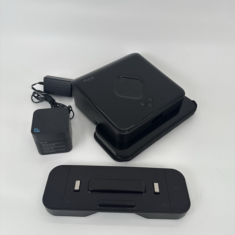 iRobot Braava 380 Robotic Cordless Floor Cleaner Black w/ Charger & Turbo Cradle